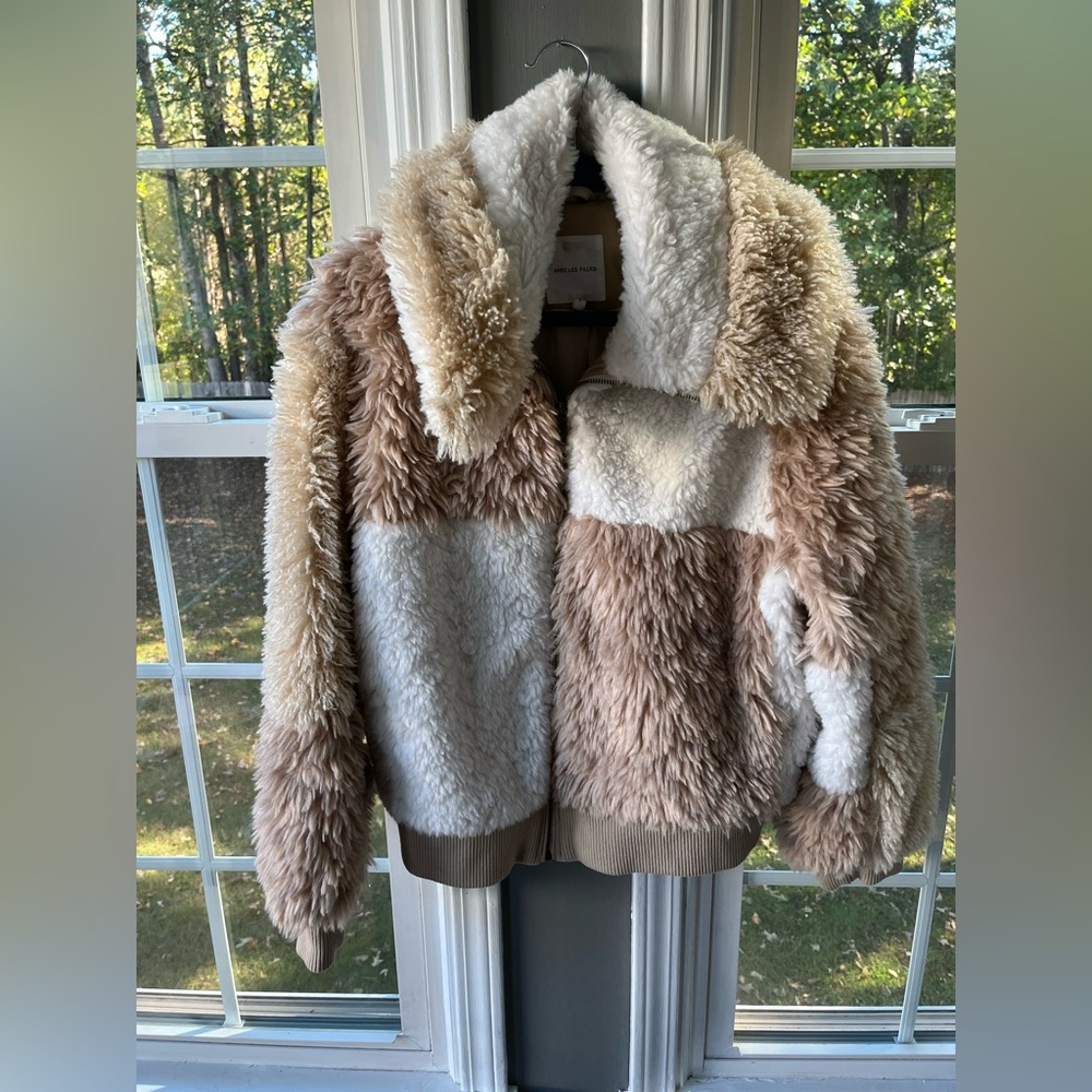 Avec Les Filles Colorblock Sherpa Bomber Jacket - Picture 5 of 7